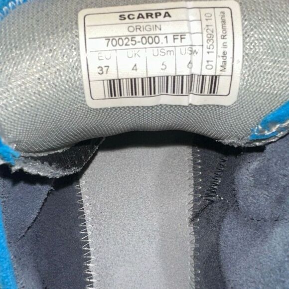 SCARPA Origin rock Climbing Shoes. M- 5, w- 6, EU 37 boulder, black + blue - Picture 3 of 9